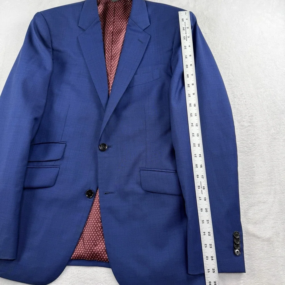 Indochino Royal Blue Suit Mens 38R Pants 30x29 100% Wool Slim Fit Career Wedding